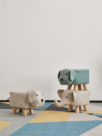 Wooden Stool Wholesale Animal Shaping Small Leather Stool For Children stools ottomans