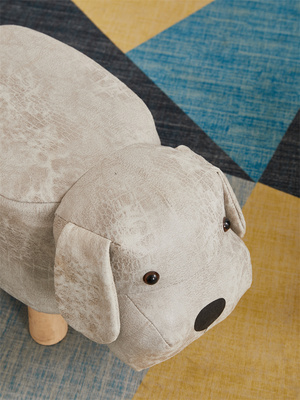 animal shape ottoman wooden legs pu sponge stools frames in wood