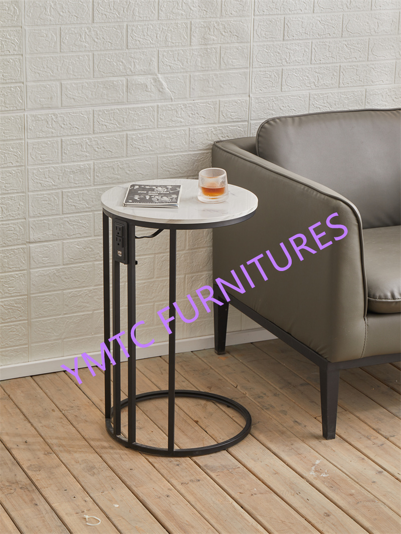 Round Tabletop Blake Frame Modern Style Wooden Iron Modeling Design C