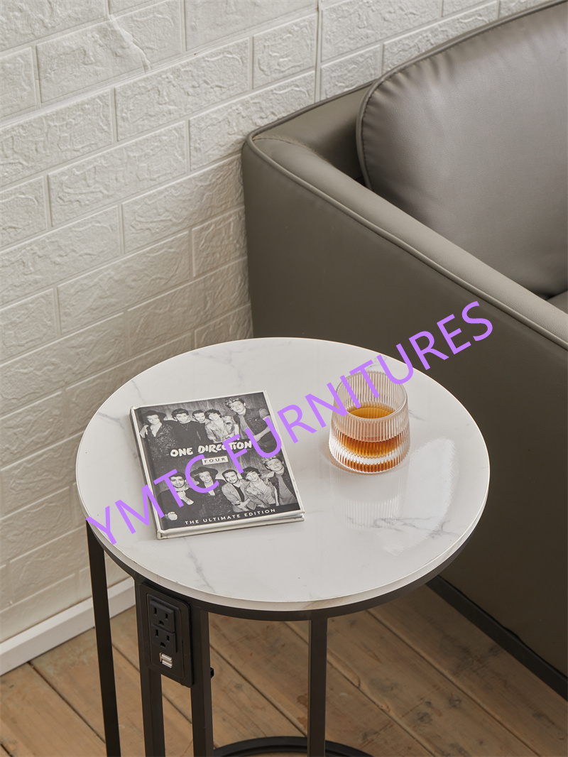 Round Tabletop Blake Frame Modern Style Wooden Iron Modeling Design C