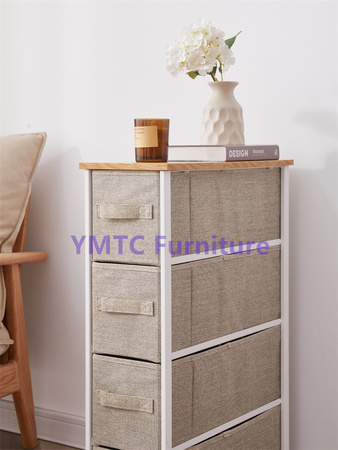 Finest Price Furnture 4Drawers Fabric Dresser Storage Tower