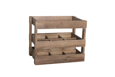 Solid Wood Wine Basket with Handle