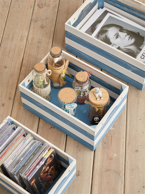 Storage Crates Wooden Nesting Crates with Handles & Decorative Display Wall Mounted Rustic Accent Cr