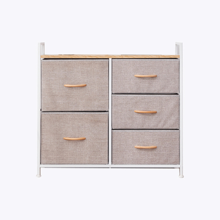 YMTC White Multifunctional Cabinet With 5 Drawers