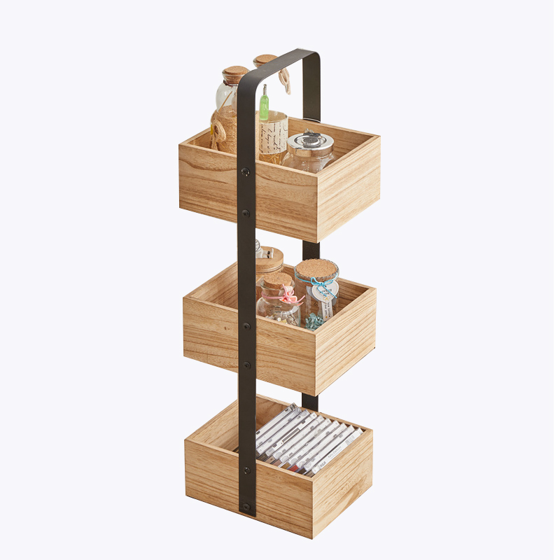 Wooden Layers And Iron Frame Multifunctional Perfume Display Rack With