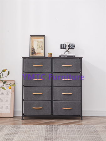 Iron wood cabinet with non-woven drawers