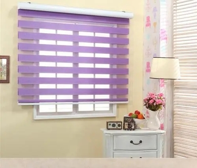 Cord control zebra roller shade double layer roman shades